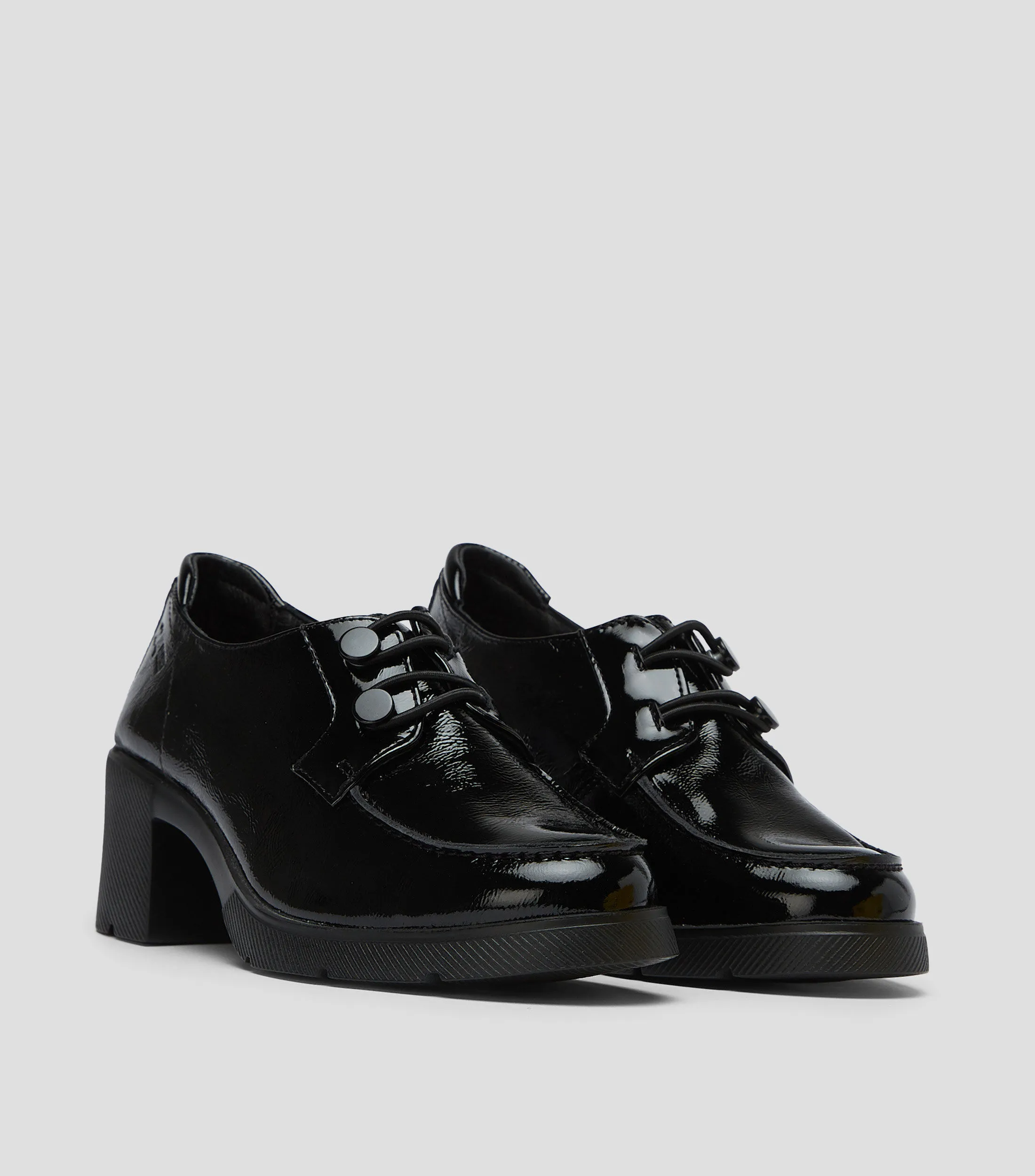 24 Hrs Mocasines en Piel con tacón medio y ancho Mujer