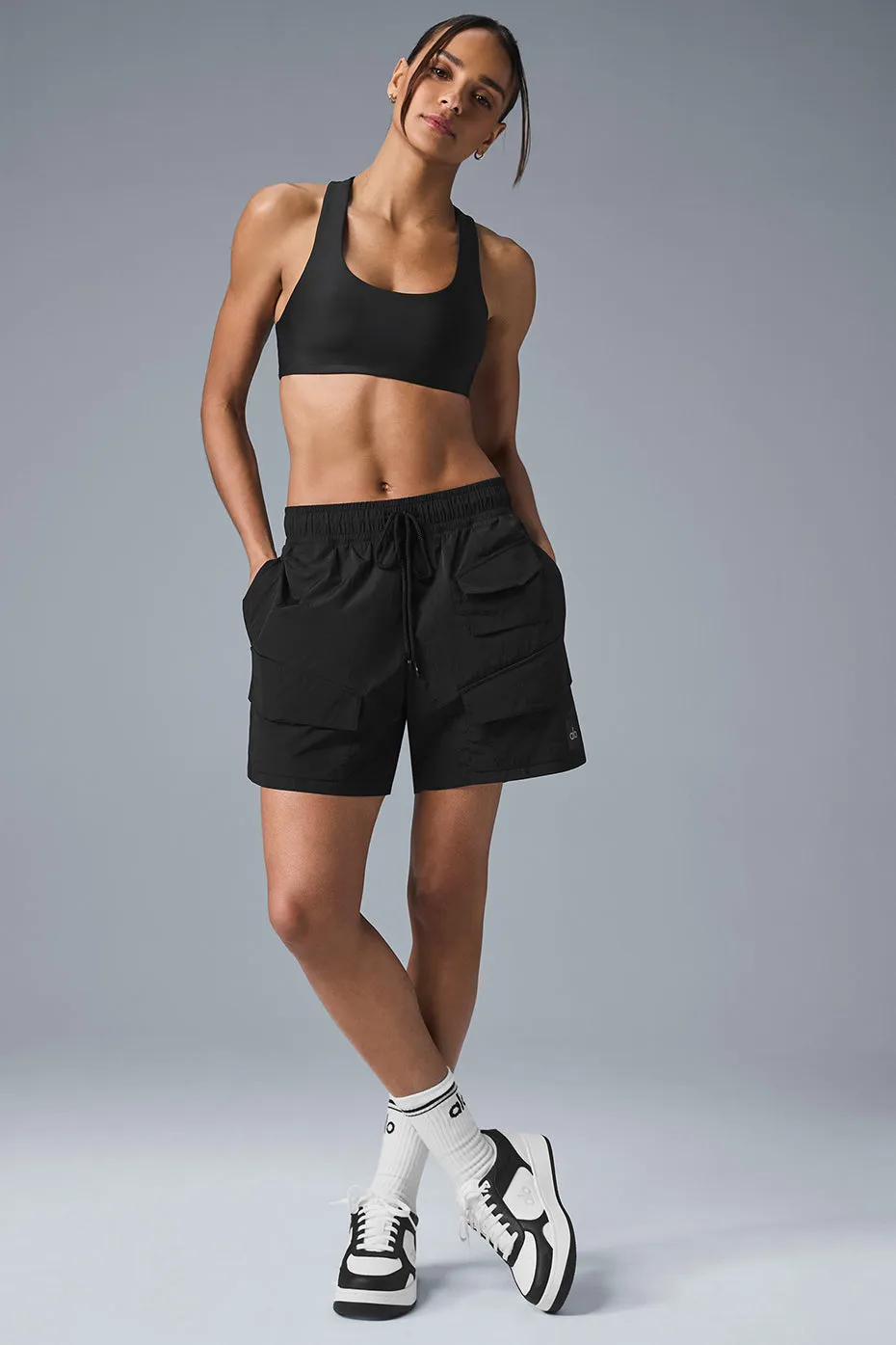 7 CRINKLE NYLON EXCURSION CARGO SHORT  BLACK