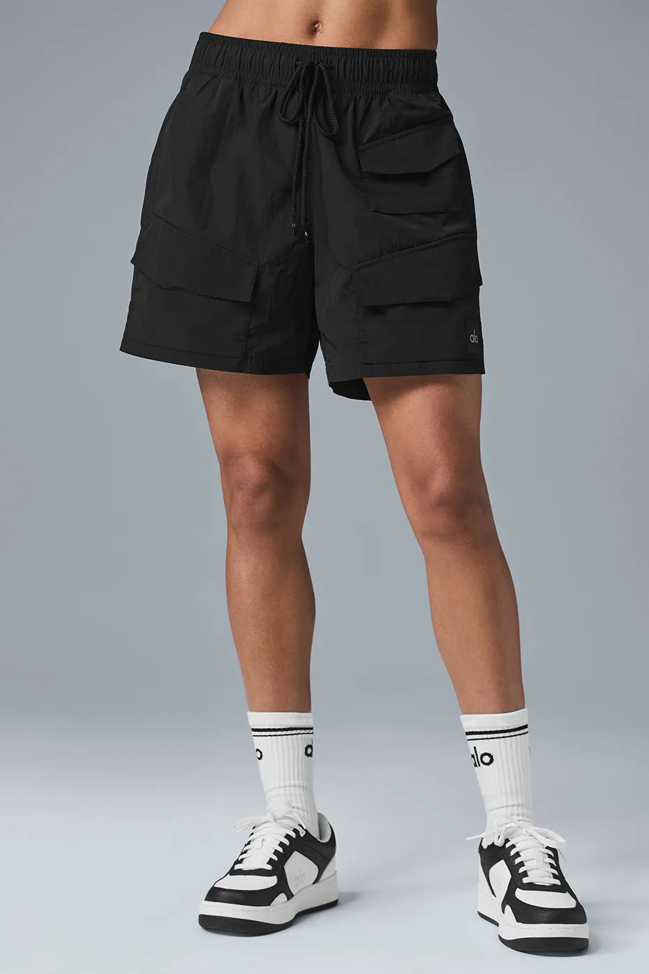 7 CRINKLE NYLON EXCURSION CARGO SHORT  BLACK