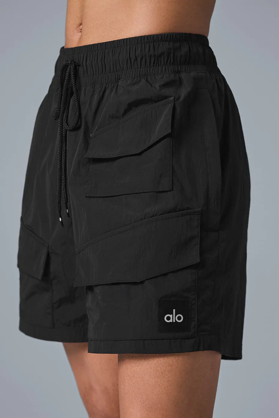 7 CRINKLE NYLON EXCURSION CARGO SHORT  BLACK