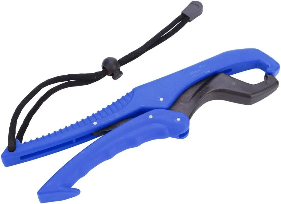 Abrazadera de Pesca Flotante Engranaje ABS Pez Labio Agarre Alicates Pinza de Pescado con Cuerda Ajustable