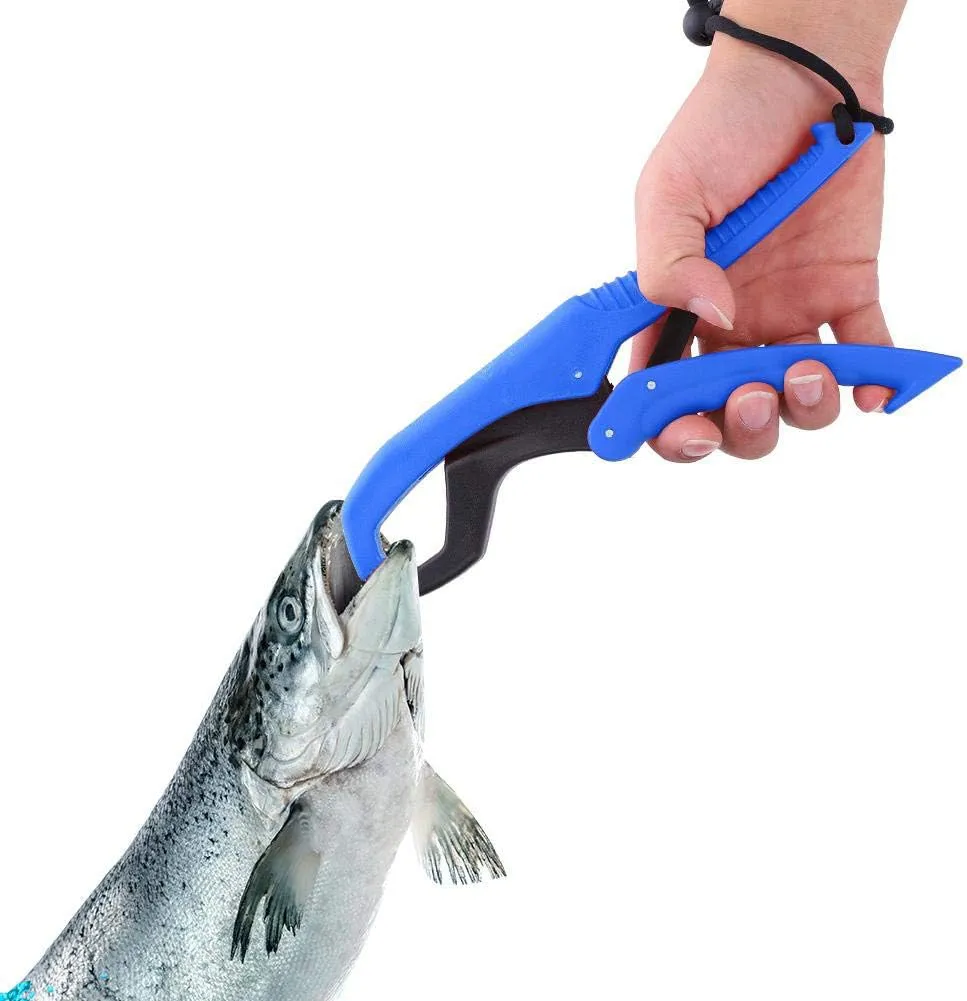 Abrazadera de Pesca Flotante Engranaje ABS Pez Labio Agarre Alicates Pinza de Pescado con Cuerda Ajustable