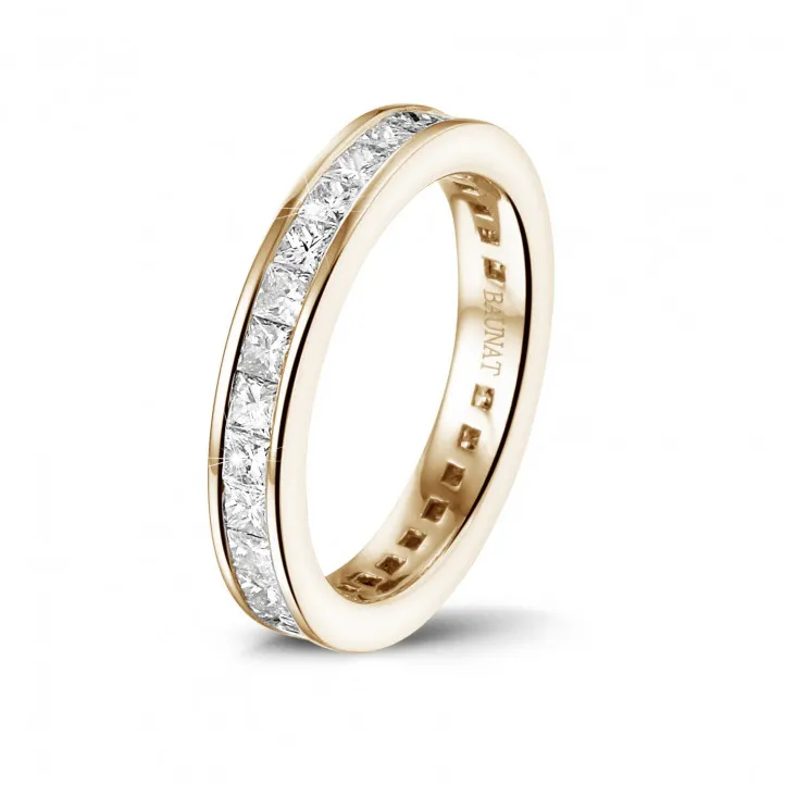 alianza 1.75 quilates en oro rosa con diamantes talla princesa (circunferencia completa) 