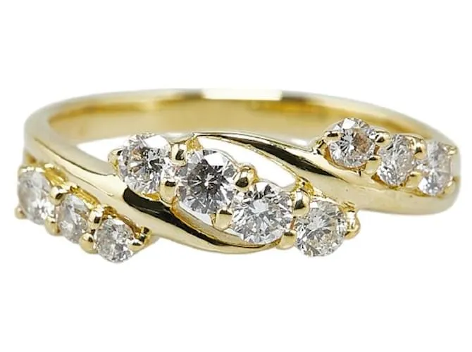 & Other Stories Anillo de oro amarillo K18YG con diamante de 0.5 ct para mujeres en excelente estado Dorado 