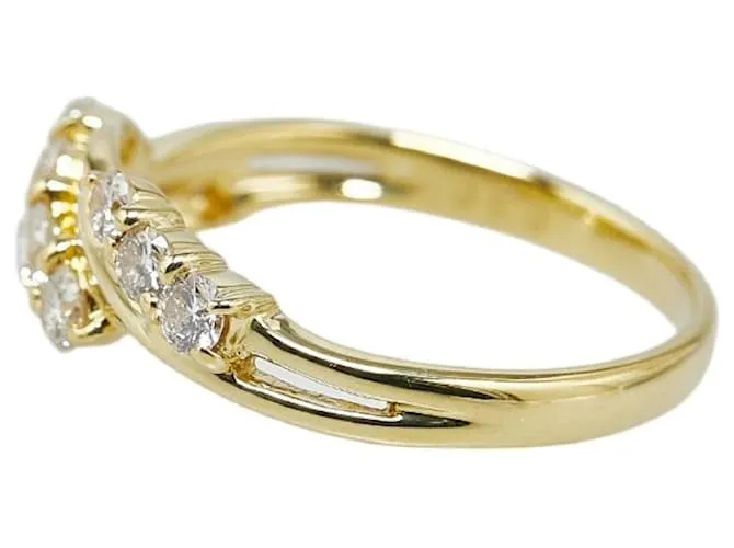 & Other Stories Anillo de oro amarillo K18YG con diamante de 0.5 ct para mujeres en excelente estado Dorado 