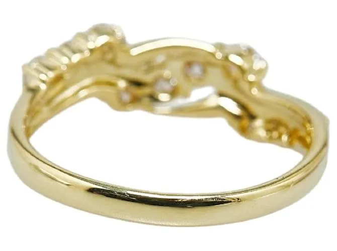 & Other Stories Anillo de oro amarillo K18YG con diamante de 0.5 ct para mujeres en excelente estado Dorado 
