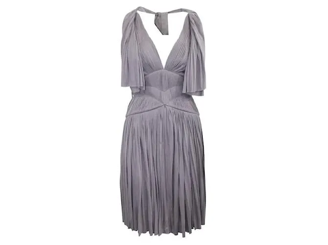 Autre Marque BCBG RUNWAY Vestido de noche plisado con escote en V profundo Rosa 