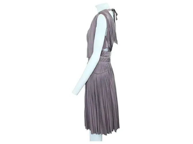 Autre Marque BCBG RUNWAY Vestido de noche plisado con escote en V profundo Rosa 