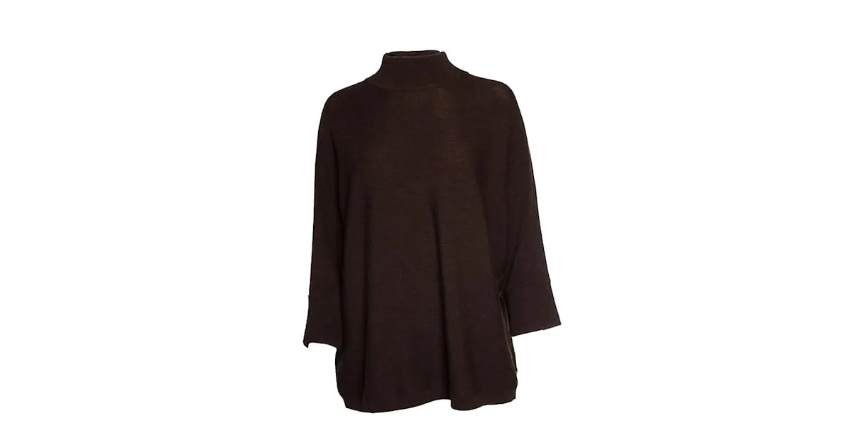 Autre Marque REPEAT, top de cuello alto de punto marrón de manga corta Castaño 