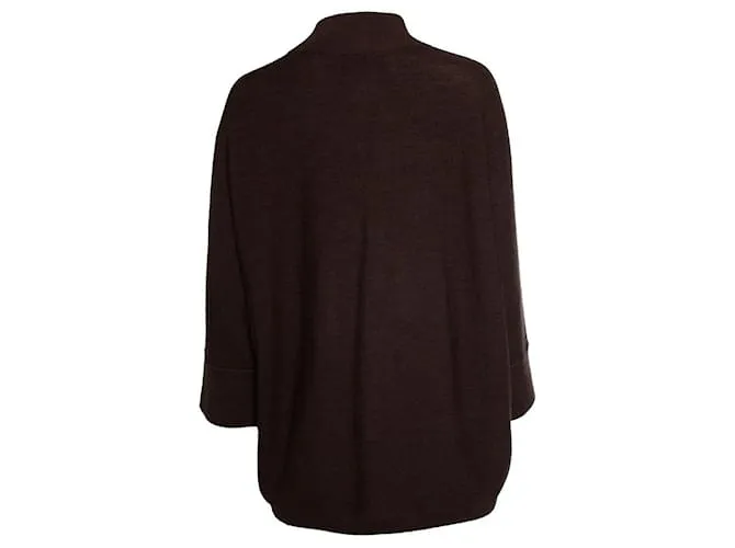 Autre Marque REPEAT, top de cuello alto de punto marrón de manga corta Castaño 