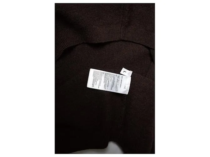 Autre Marque REPEAT, top de cuello alto de punto marrón de manga corta Castaño 