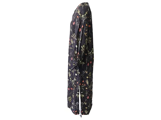 Autre Marque Vestido midi Josie de nácar en sarga de lyocell con estampado floral Negro 