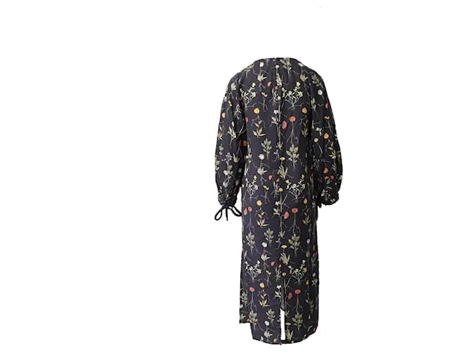 Autre Marque Vestido midi Josie de nácar en sarga de lyocell con estampado floral Negro 