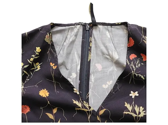 Autre Marque Vestido midi Josie de nácar en sarga de lyocell con estampado floral Negro 