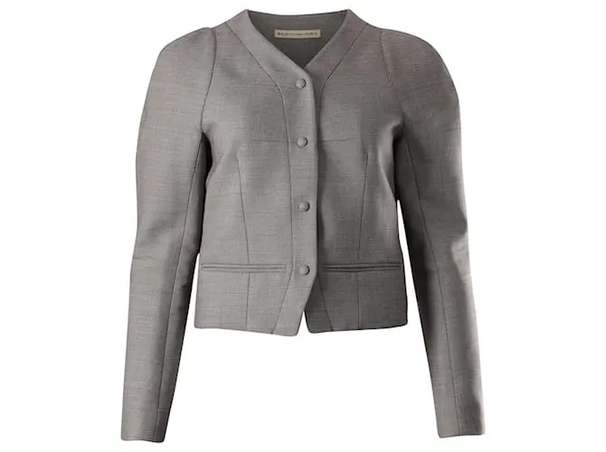 Balenciaga Chaqueta a medida con mangas abullonadas en lana gris 