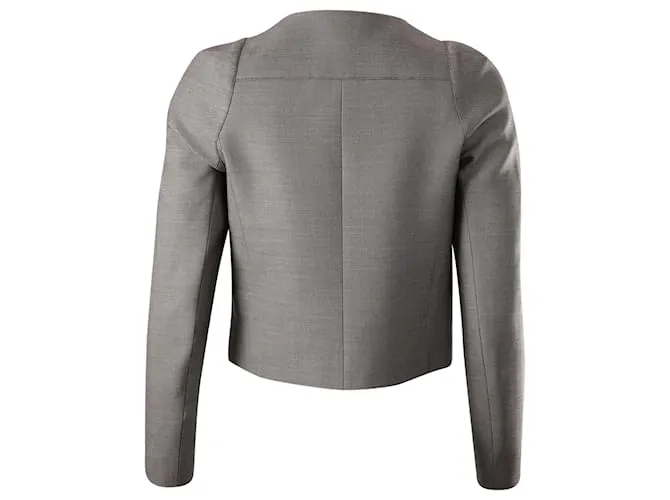 Balenciaga Chaqueta a medida con mangas abullonadas en lana gris 