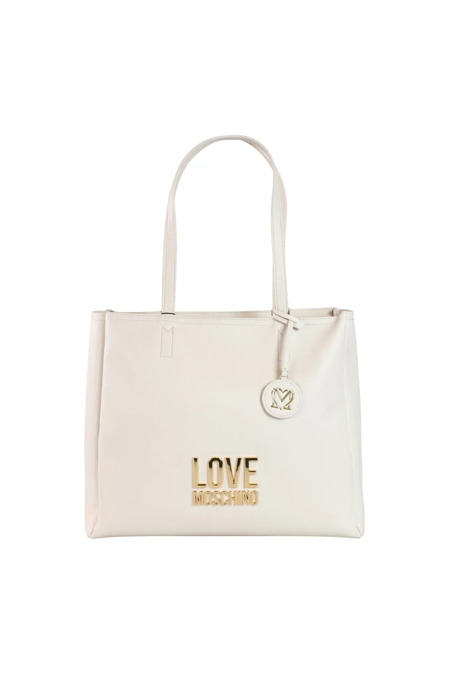 Bolso shopper beige con logo 