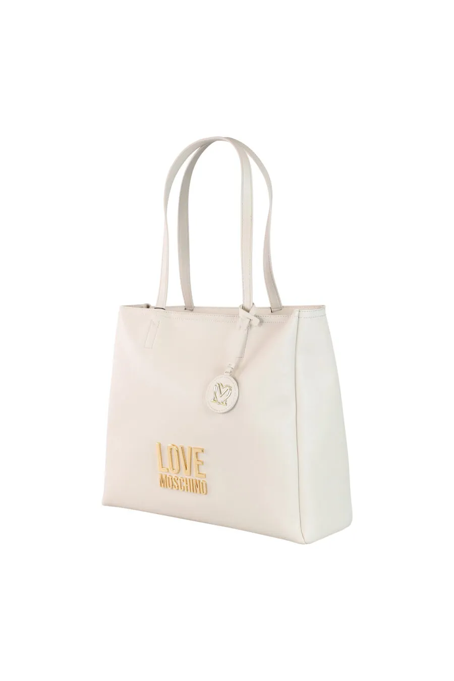 Bolso shopper beige con logo 