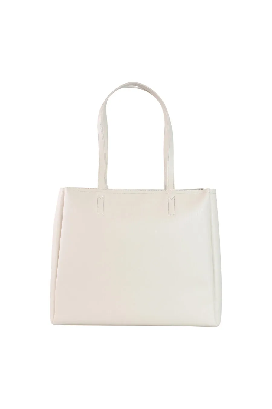 Bolso shopper beige con logo 