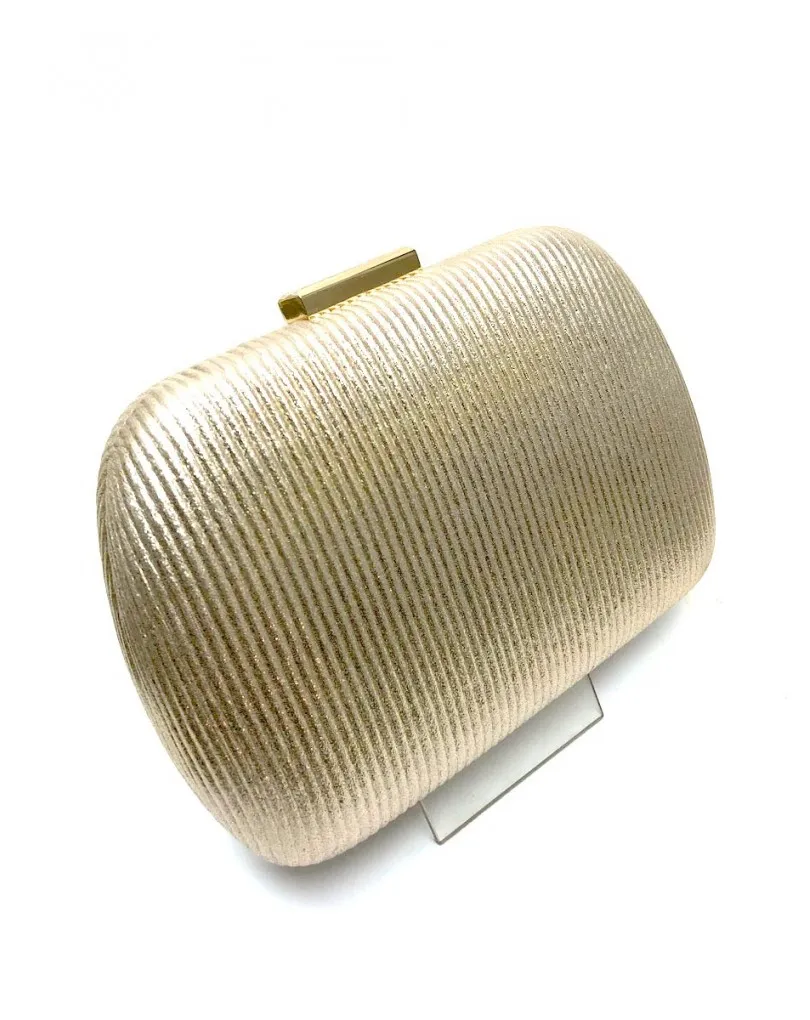 BOLSOS DE FIESTA DORADOS ELEGANTES CON TEXTURA RAYADA