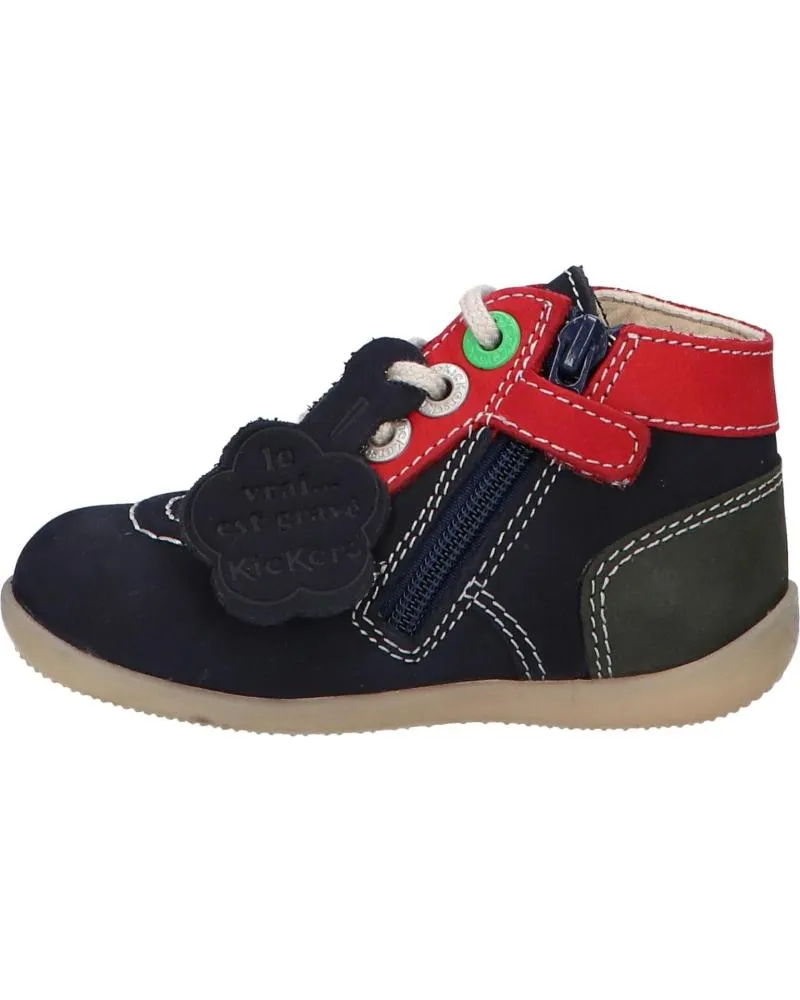 BOTAS DE NIñA Y NIñO KICKERS 87905910 BONZIP 102 MARINE ROUGE VE