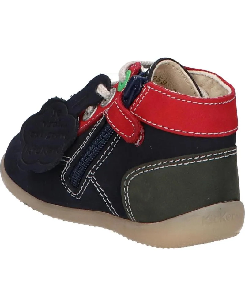 BOTAS DE NIñA Y NIñO KICKERS 87905910 BONZIP 102 MARINE ROUGE VE