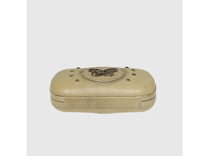 Bottega Veneta Clutch con nudo y motivo de mariposa en beige 