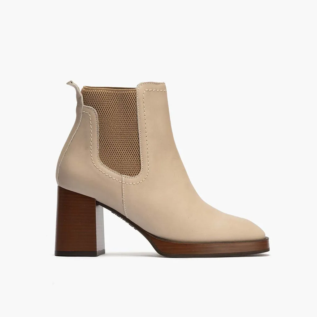 Botín Chelsea para mujer color piedra
