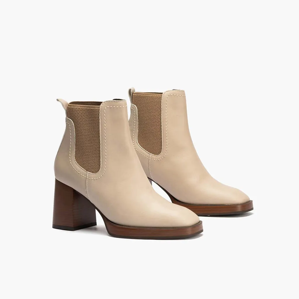 Botín Chelsea para mujer color piedra