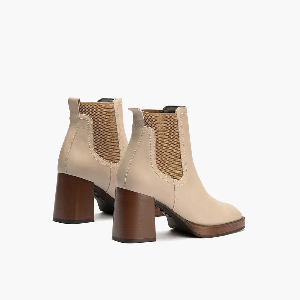 Botín Chelsea para mujer color piedra