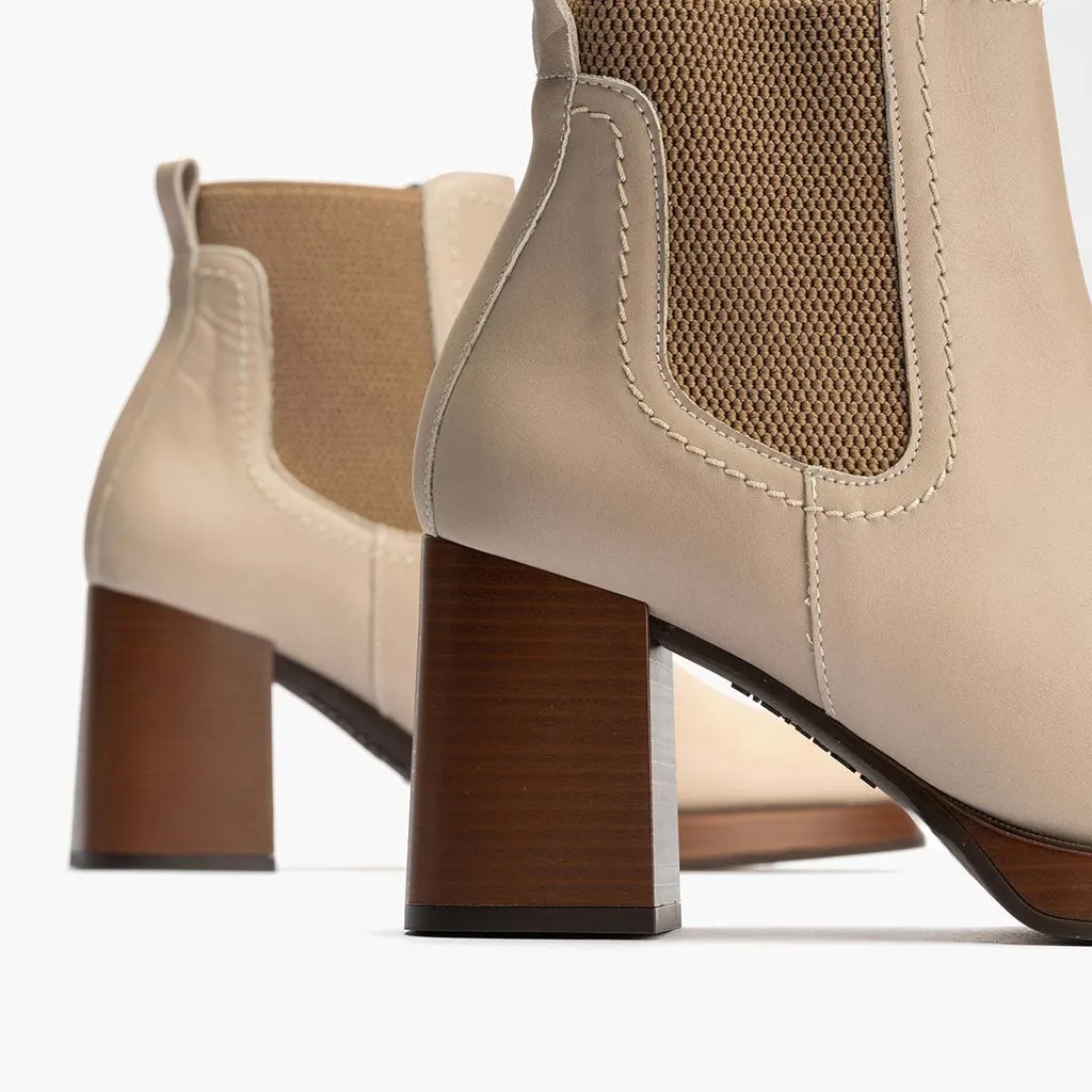 Botín Chelsea para mujer color piedra