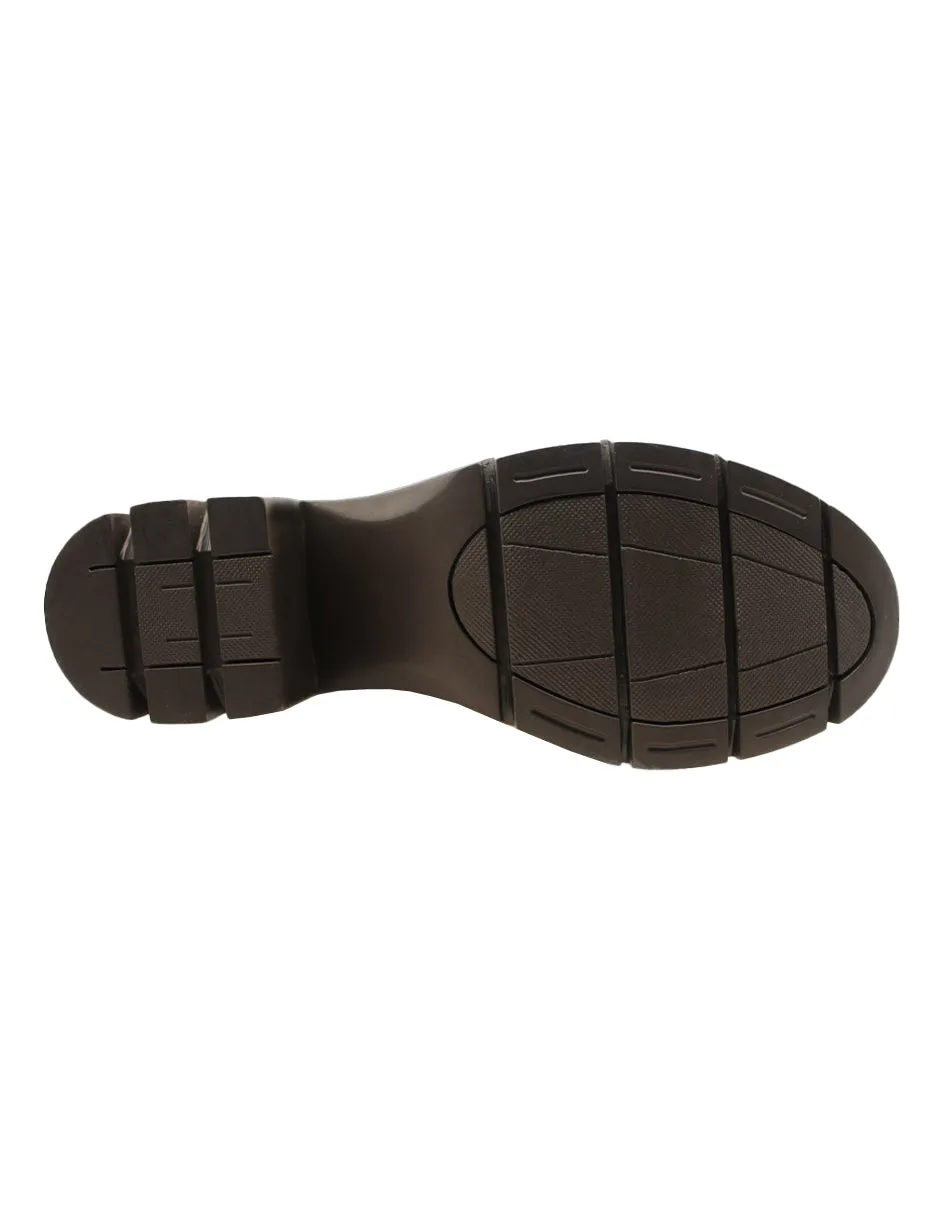 Botín con tacón Exterior Piel sintética Color Café Para Mujer De RBCOLLECTION