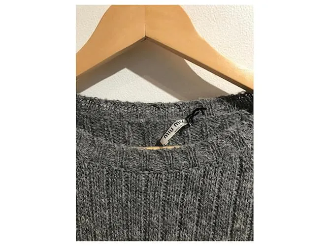 Camiseta de punto MIU MIU.Lana S Internacional Gris 