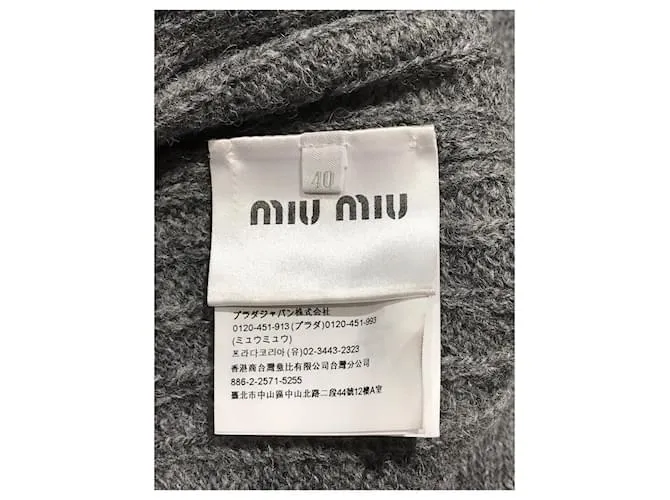 Camiseta de punto MIU MIU.Lana S Internacional Gris 