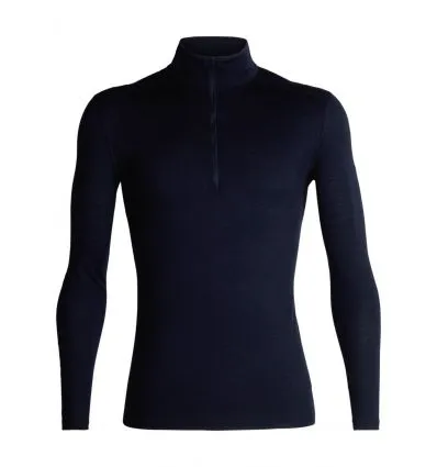 Camiseta técnica de media cremallera para hombre Icebreaker Merino 200 Oasis Ls Half Zip (Midnight navy)