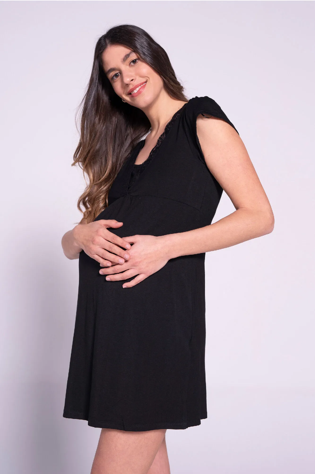 Camisón de lactancia con manga corta