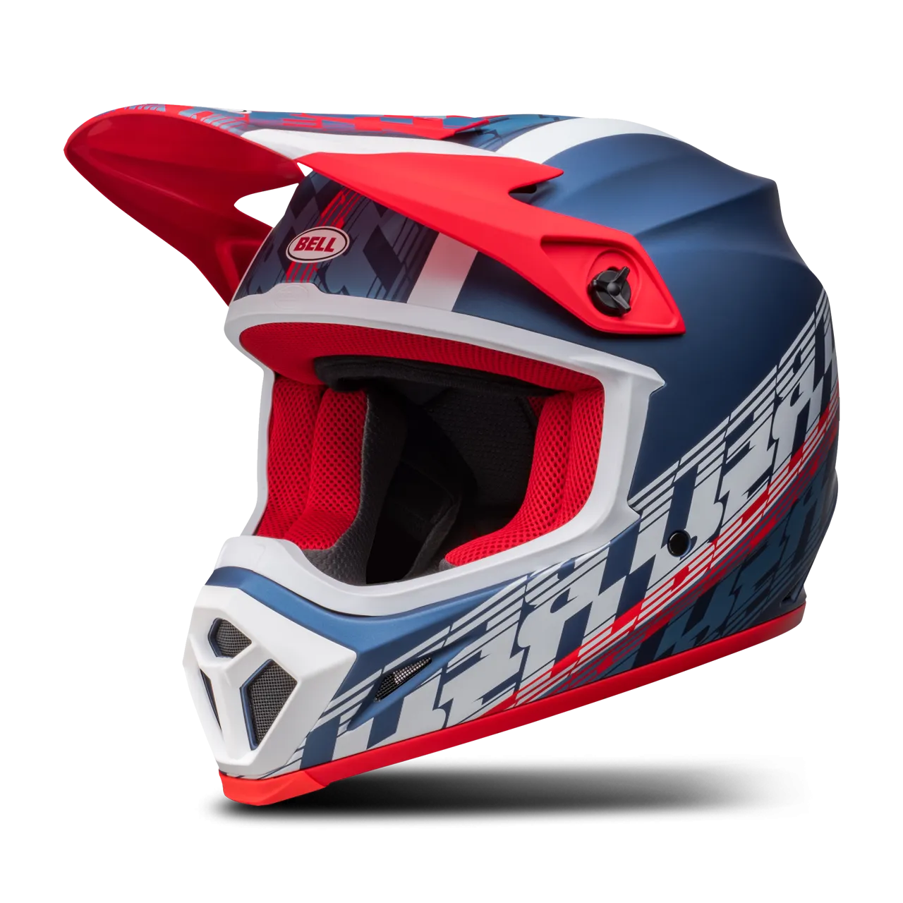 CASCO DE CROSS BELL MX9 MIPS® OFFSET AZUL METáLICOBLANCO