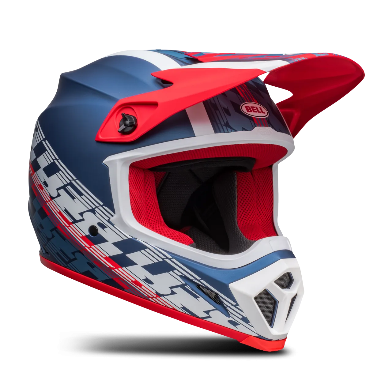 CASCO DE CROSS BELL MX9 MIPS® OFFSET AZUL METáLICOBLANCO