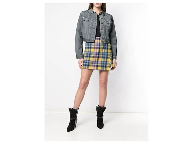 Chaqueta de denim gris Versace 