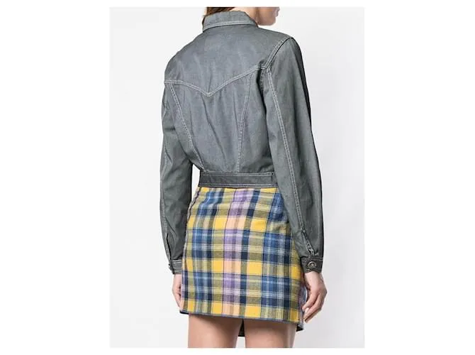 Chaqueta de denim gris Versace 