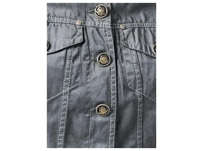 Chaqueta de denim gris Versace 