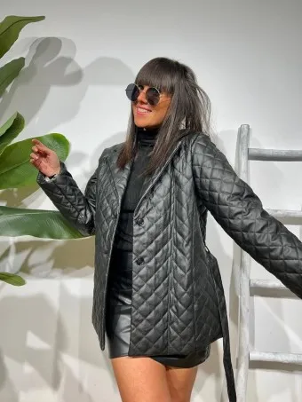 Chaqueta Polipiel SKALIGARI Negro