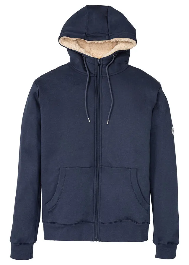 Chaqueta térmica de chándal con capucha y forro polar Azul marino