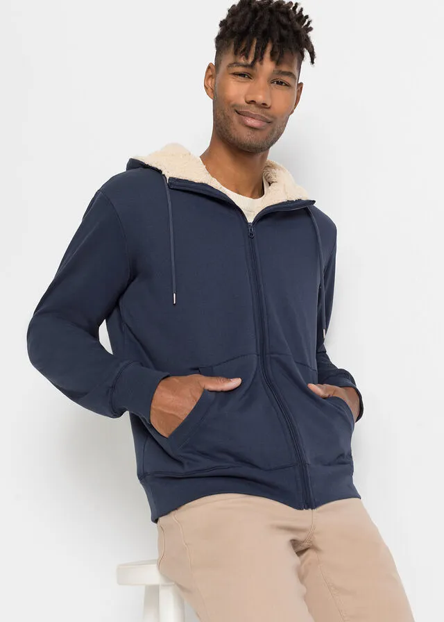 Chaqueta térmica de chándal con capucha y forro polar Azul marino