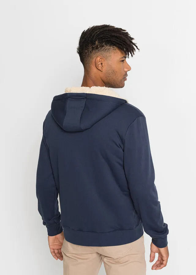 Chaqueta térmica de chándal con capucha y forro polar Azul marino