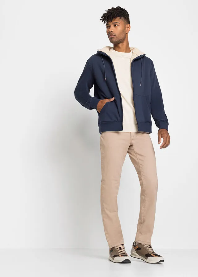 Chaqueta térmica de chándal con capucha y forro polar Azul marino