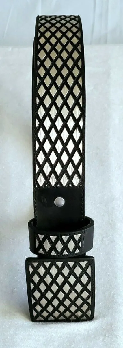 CINTO DE HILO DE PLATA ORIGINAL PARA HOMBRE CON ROMBOS WD1913
