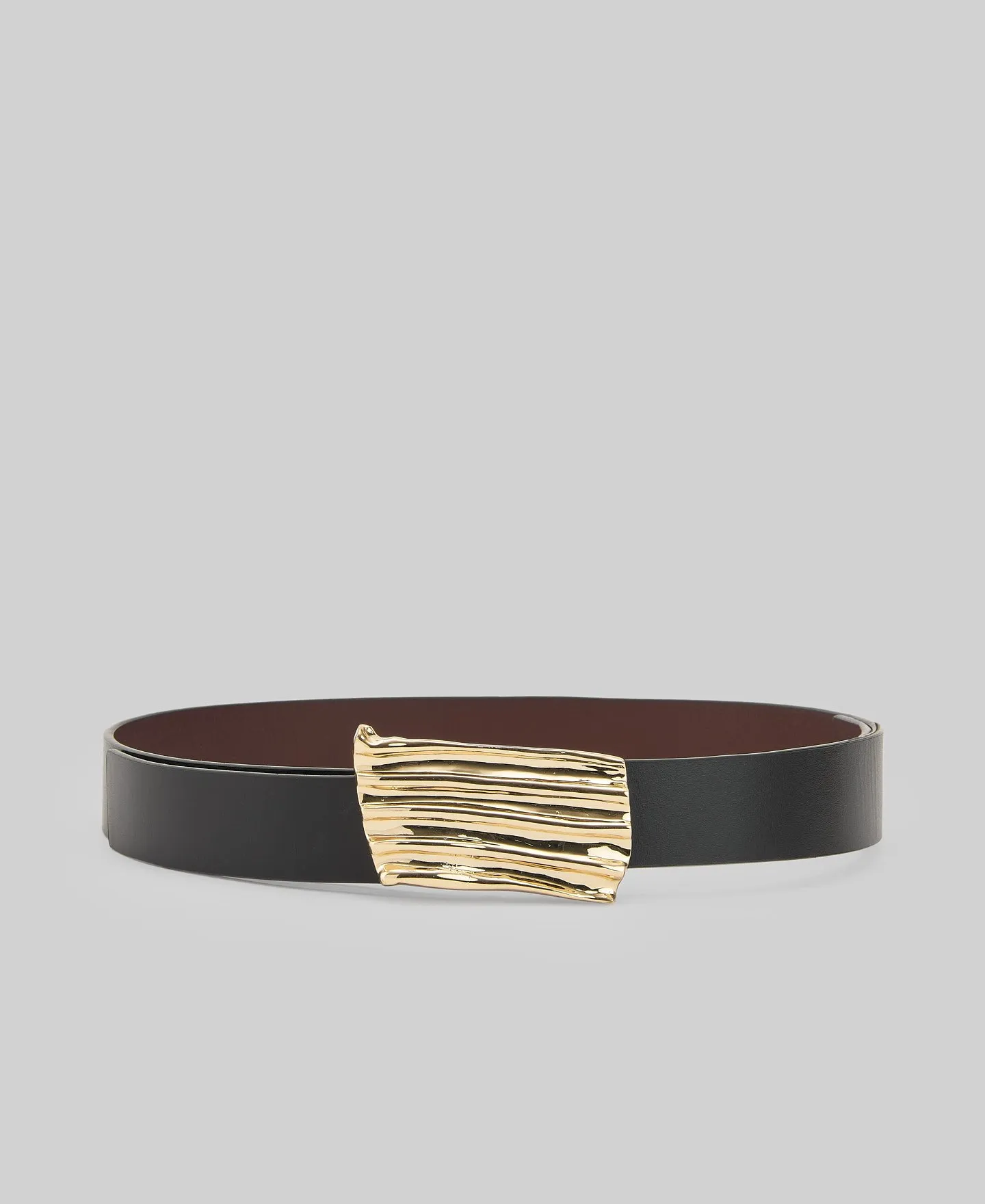 Cinturón reversible hebilla dorada mujer