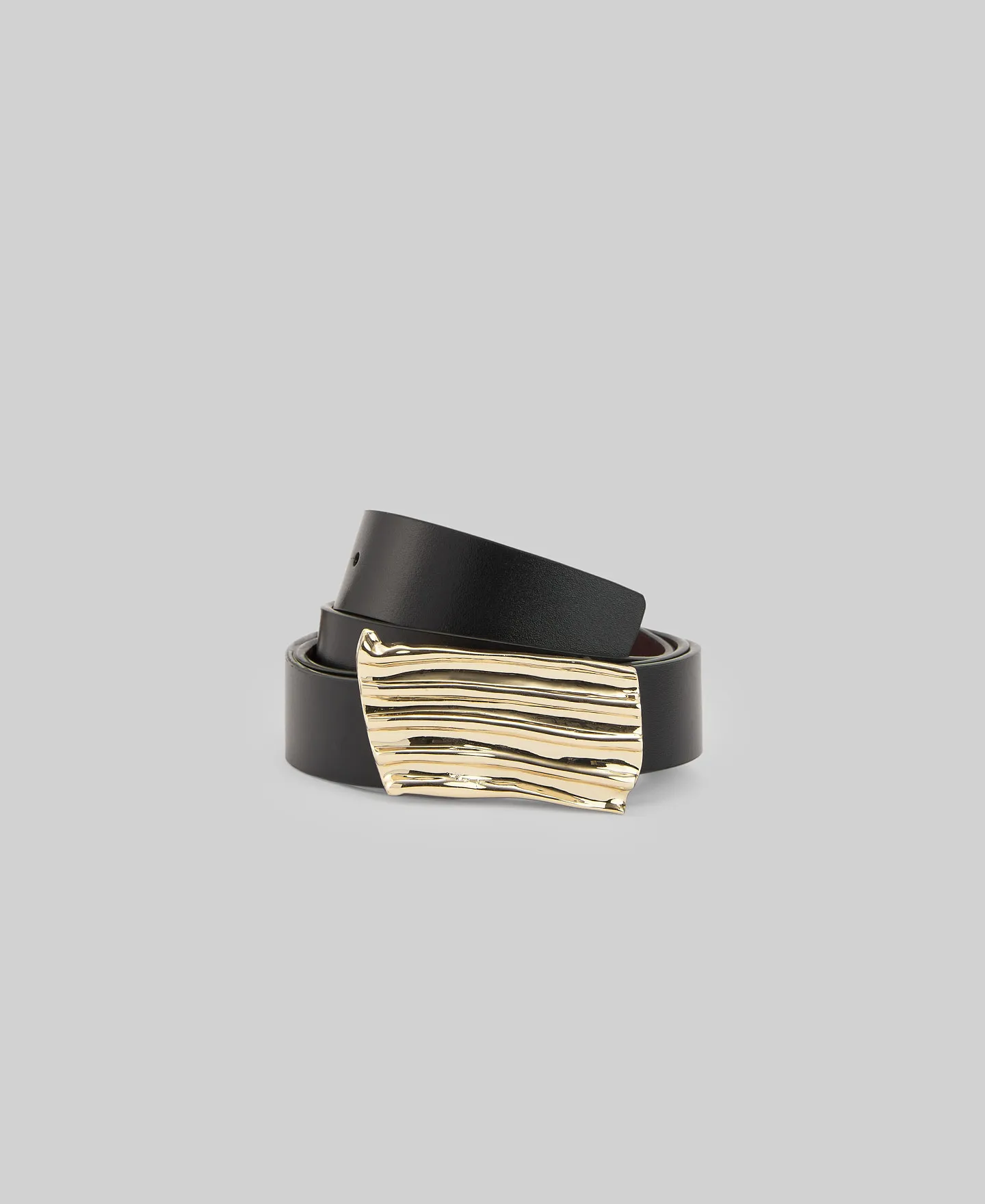 Cinturón reversible hebilla dorada mujer