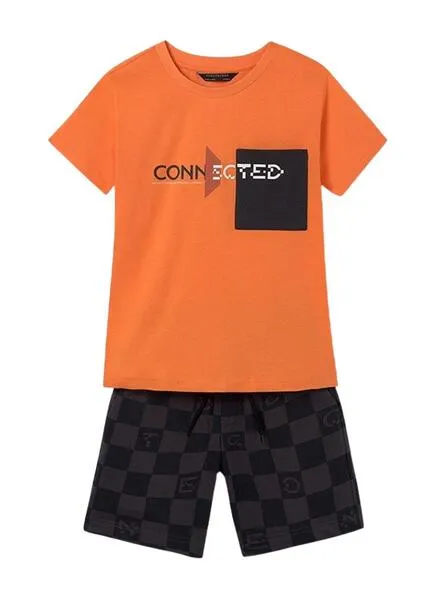 Conjunto Mayoral 2 Piezas Bermuda Damero Para Niño